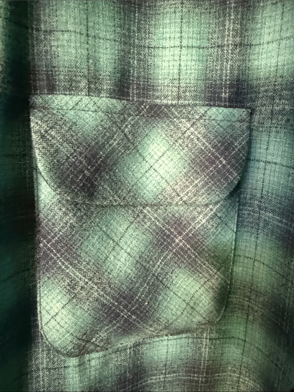 Pendleton Teal and Navy Plaid Lightweight Shirt Jacket - Picture 4 of 6